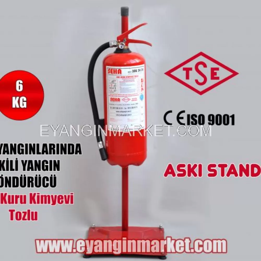 Dry Chemical Powder Fire Extinguisher and Stand
